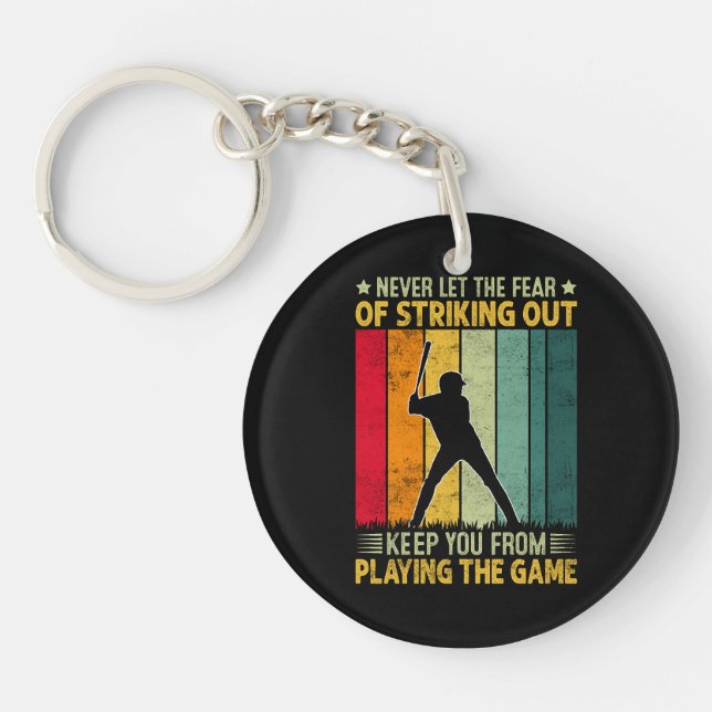 Baseball Player Motivation Keychain (Front)
