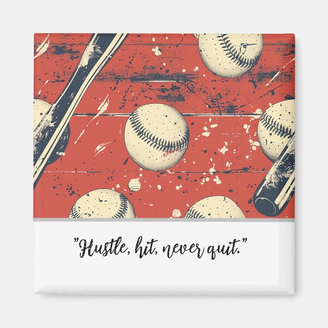 "Baseball Player Motivation Magnet  (Front)