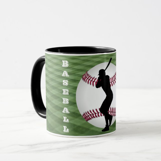 Baseball Player Mug with His Name (Front Left)