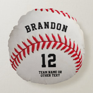 Baseball Player Name Number Personalized Round Pillow