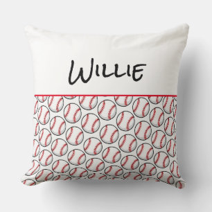 Baseball Player NAME Sports Balls Player Fun Throw Pillow