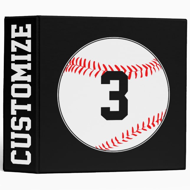 Baseball Player Number and Team Name Sports Coach Binder (Front/Spine)