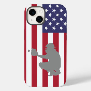 Baseball Player on American Flag Case-Mate iPhone 14 Case