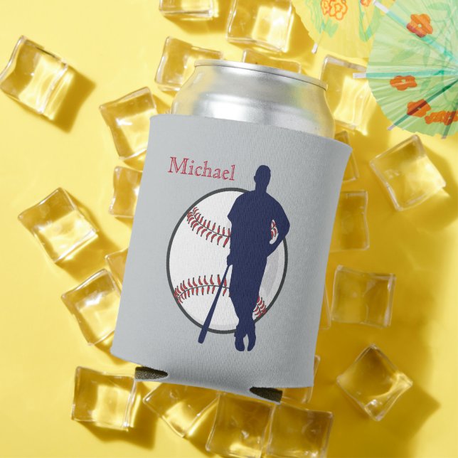 Baseball Player Personalized Can Cooler (In Situ Summer)