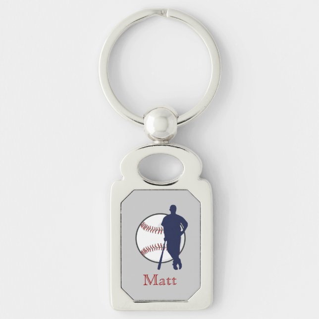 Baseball Player Personalized Keychain (Front)