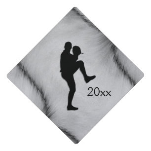 Baseball Player Pitcher Windup Graduation Cap Topper