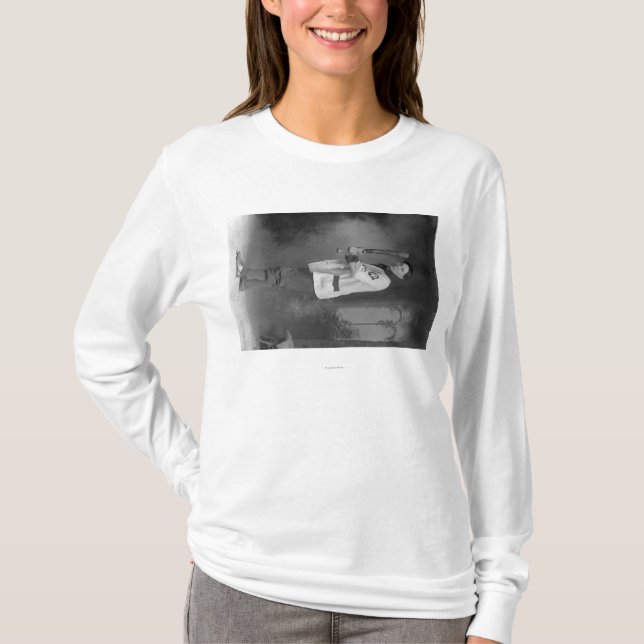 Baseball Player Portrait holding Bat T-Shirt (Front)