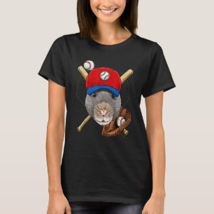 Baseball Player Rat Mouse Pitcher Catcher Baseball T-Shirt