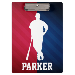 Baseball Player; Red, White, and Blue Clipboard