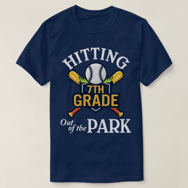 Baseball Player Senior Hitting 7th Grade Out Of Th T-Shirt (Design Front)