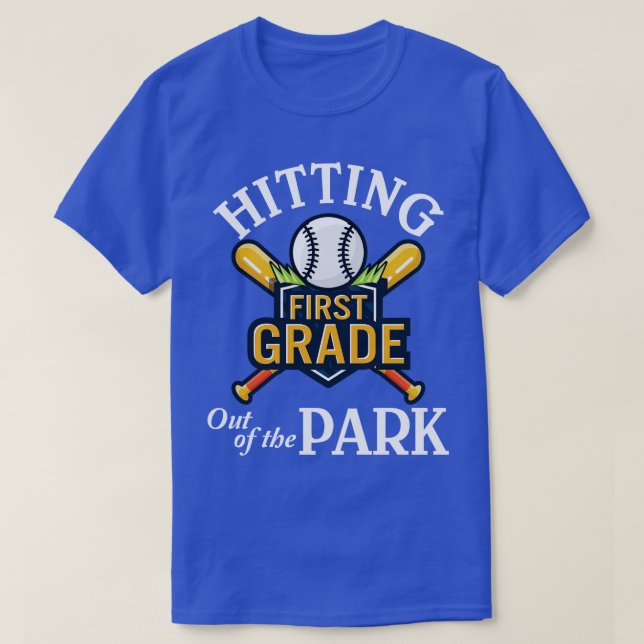 Baseball Player Senior Hitting First Grade Out Of  T-Shirt (Design Front)