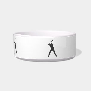 Baseball player silhouette bowl