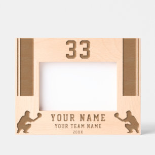 Baseball Player Silhouette Sports Etched Frames