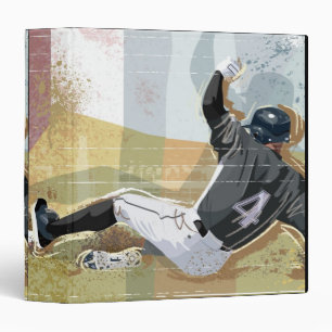 Baseball Player Sliding 2 Binder