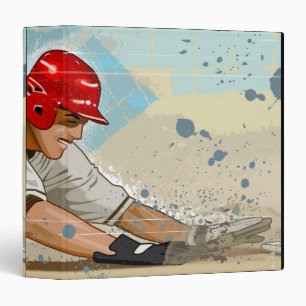Baseball Player Sliding Binder