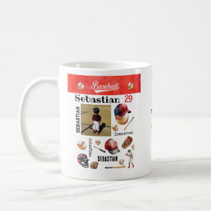 Baseball Player Softball PERSONALIZED Photo & Name Coffee Mug