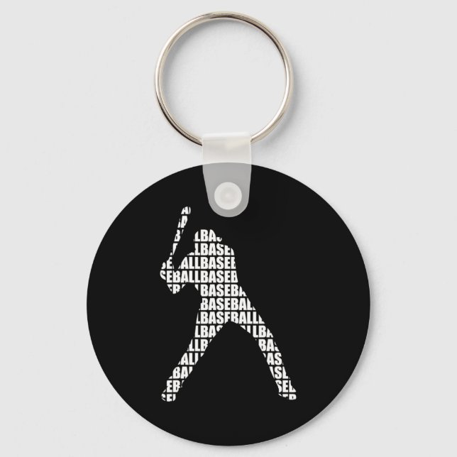 Baseball Player Softball Player Team Sport Funny T Keychain (Front)