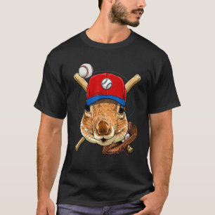 Baseball Player Squirrel Pitcher Catcher Baseball  T-Shirt