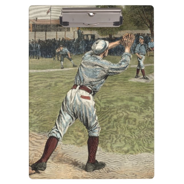 Baseball Player Thrown Out at Second Base Clipboard (Front)