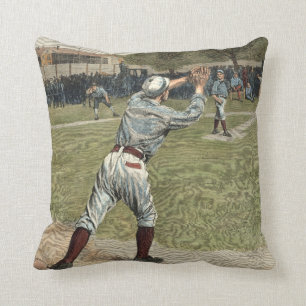 Baseball Player Thrown Out at Second Base Throw Pillow