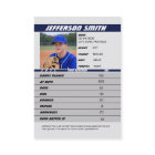 Baseball Player Trading Card Custom Blue Grey