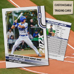 Baseball Player Trading Card Custom Blue Grey<br><div class="desc">Introducing the Baseball Player Trading Card - a timeless tribute to the heart and soul of America's beloved pastime! Crafted with meticulous detail and boundless passion, this card isn't just a collectable - it's a cherished symbol of the game's enduring legacy. On the front side, ignite your team's passion! Customize...</div>