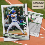 Baseball Player Trading Card Custom Green Grey<br><div class="desc">Introducing the Baseball Player Trading Card - a timeless tribute to the heart and soul of America's beloved sport! Crafted with meticulous detail and boundless passion, this card isn't just a collectable - it's a cherished symbol of the game's enduring legacy. On the front side, unleash your team pride! Customize...</div>