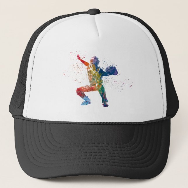 baseball player trucker hat (Front)