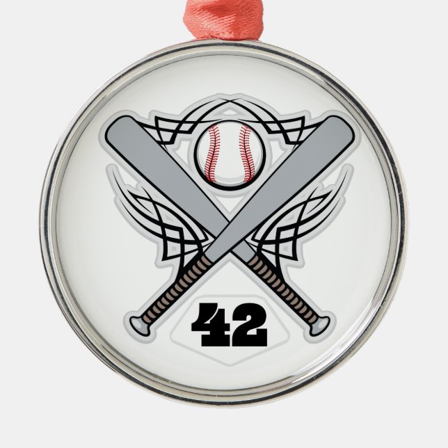 Baseball Player Uniform Number 42 Metal Ornament (Front)