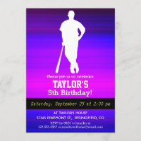 Baseball Player; Vibrant Violet Blue and Magenta