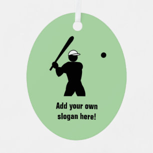 Baseball Player with bat - your text and any colou Metal Ornament