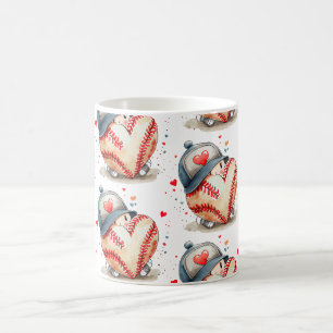 Baseball player with love coffee mug