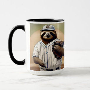 Baseball Playing Sloth, Mug