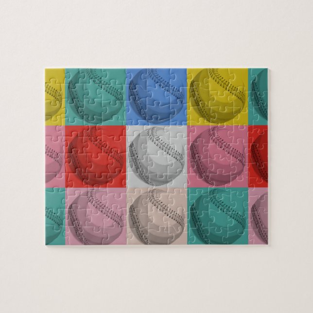 Baseball Pop Art - Popular Sports Jigsaw Puzzle (Horizontal)