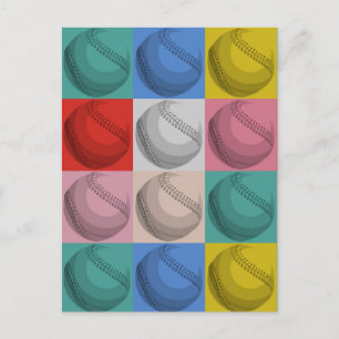 Baseball Pop Art Postcard