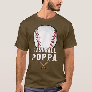 Baseball Poppa Funny Baseball Grandfather Father D T-Shirt