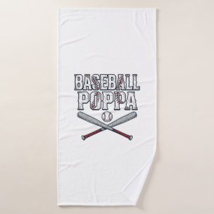 Baseball Poppa Vintage Engraving Shirt Design_1 Bath Towel