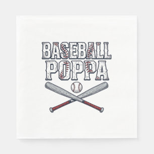 Baseball Poppa Vintage Engraving Shirt Design_1 Napkin