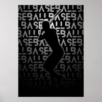 Baseball Poster | Black and White | Metal Look