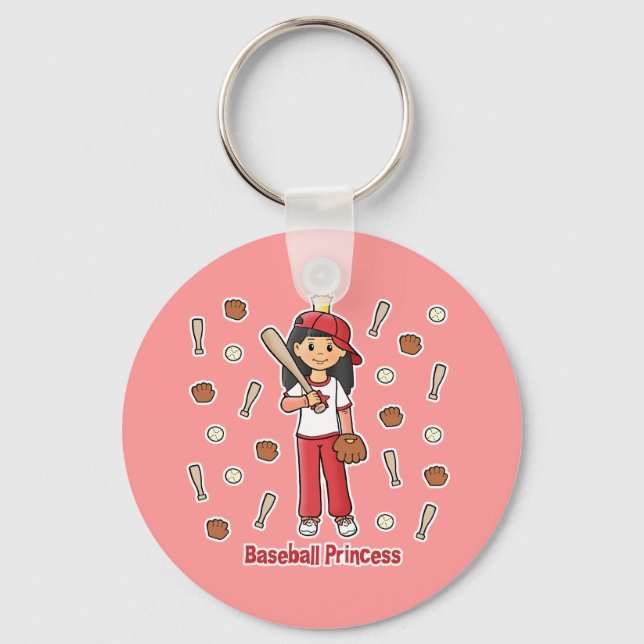 Baseball Princess Keychain (Front)
