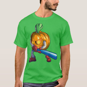 Baseball Pumpkin Halloween Men Boys Baseball Hallo T-Shirt