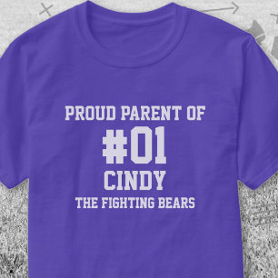 Baseball Purple White Team T-Shirt