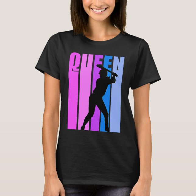 Baseball Queen Party Womens Birthday Silhouette Co T-Shirt (Front)