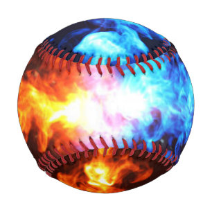 Baseball Red and Blue Fire