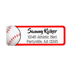Baseball Red & Black Address