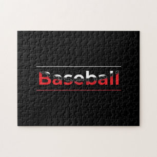 Baseball Red White Graphic Arch Art Jigsaw Puzzle