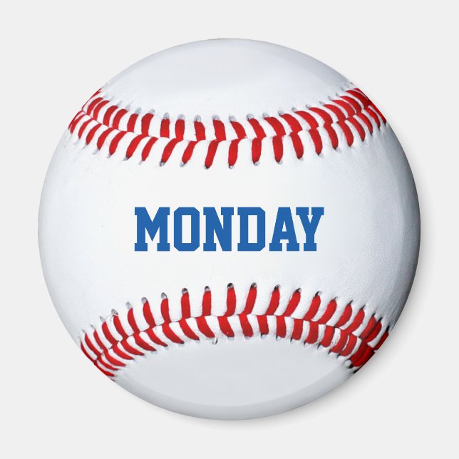 Baseball Refrigerator Magnet Day Of The Week (Front)