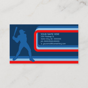 baseball : retro style : business card