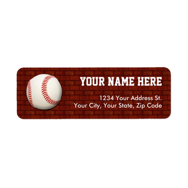 Baseball Return Address Labels (Front)