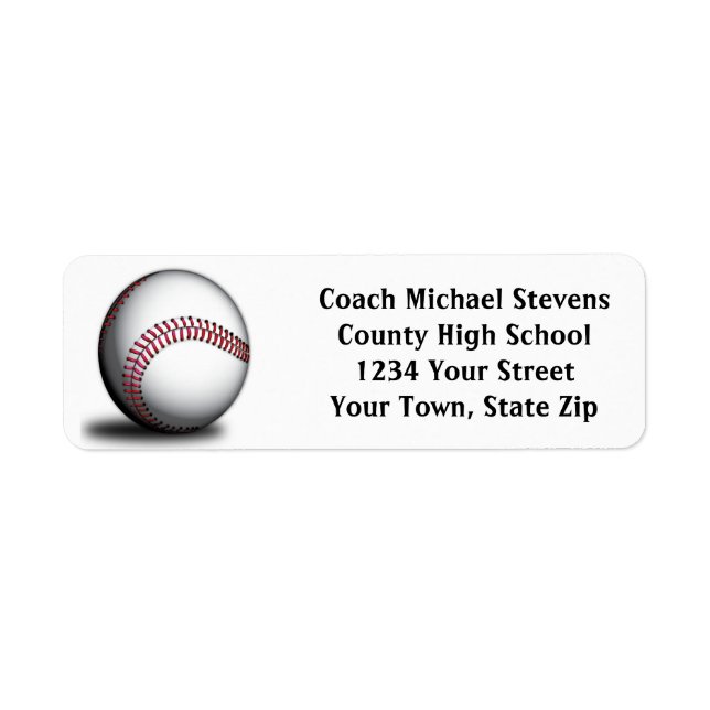 Baseball Return Address Labels (Front)